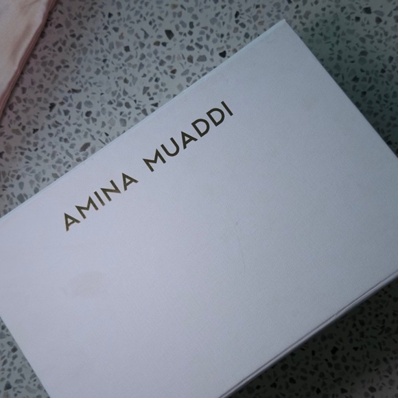 Amina Muaddi Gilda Pink Glass Sandals Size 40 - Picture 7 of 12